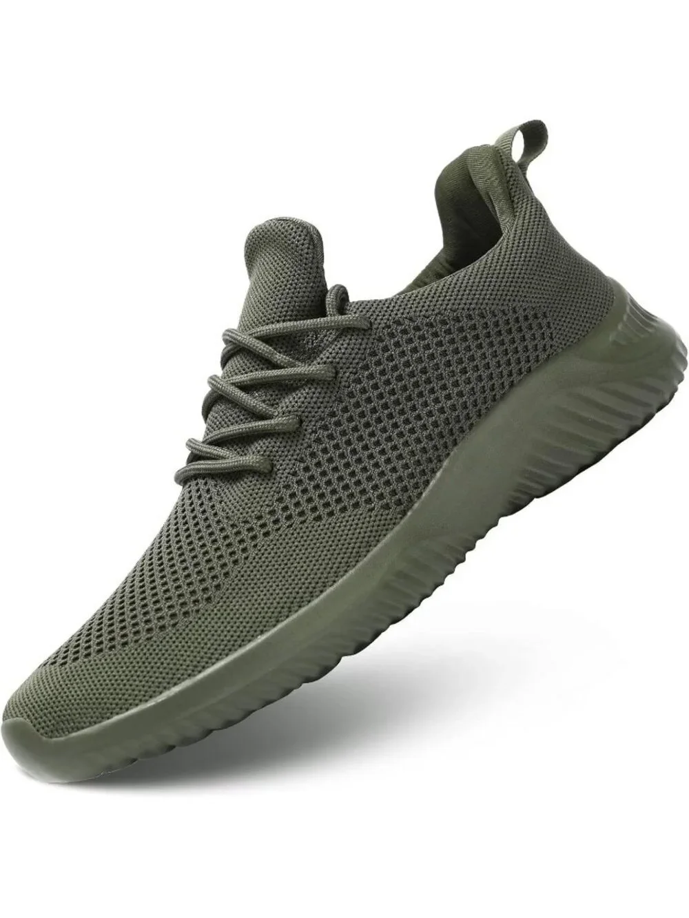 Men's Green Slip on Walking Shoes Ultra Light Breathable Non Slip Running Shoes